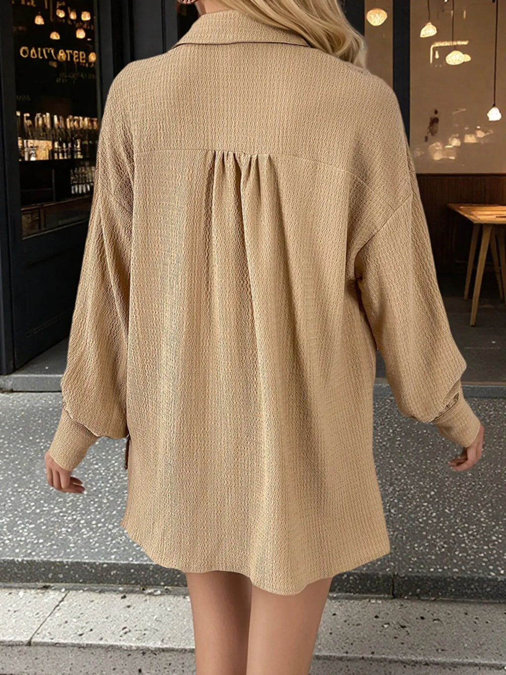 Button Up Long Sleeve Shirt and Shorts Set.