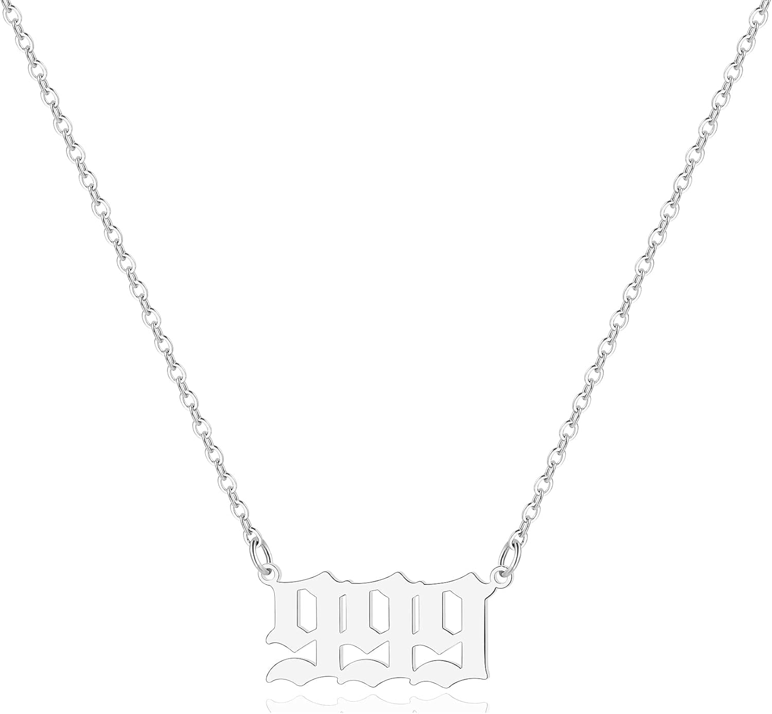 Angel Number Necklace for Women, 18K Gold Plated 000 111 222 333 444 555 666 777 888 999 Necklace Numerology Jewelry