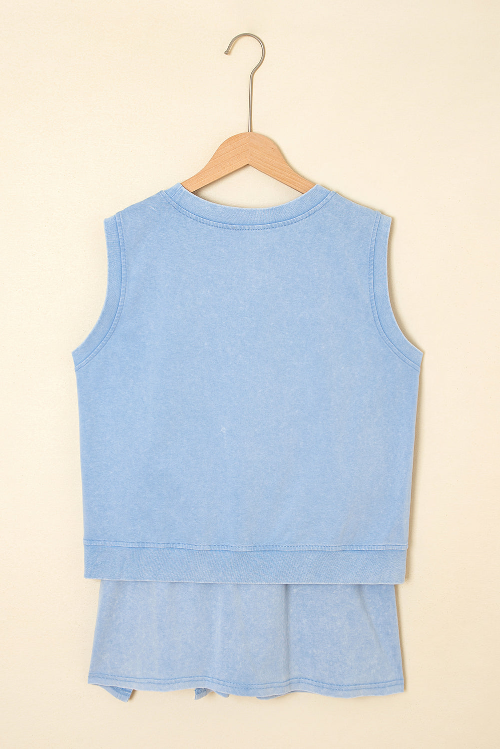 Myosotis 2 Pieces Mineral Wash Cotton Tank Top Lined Split Skirt Set Dear-Lover Dropshipping