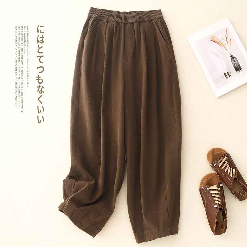 Linen Wide Leg Pants for Women, Plus Size Casual Versatile Slimming Trousers