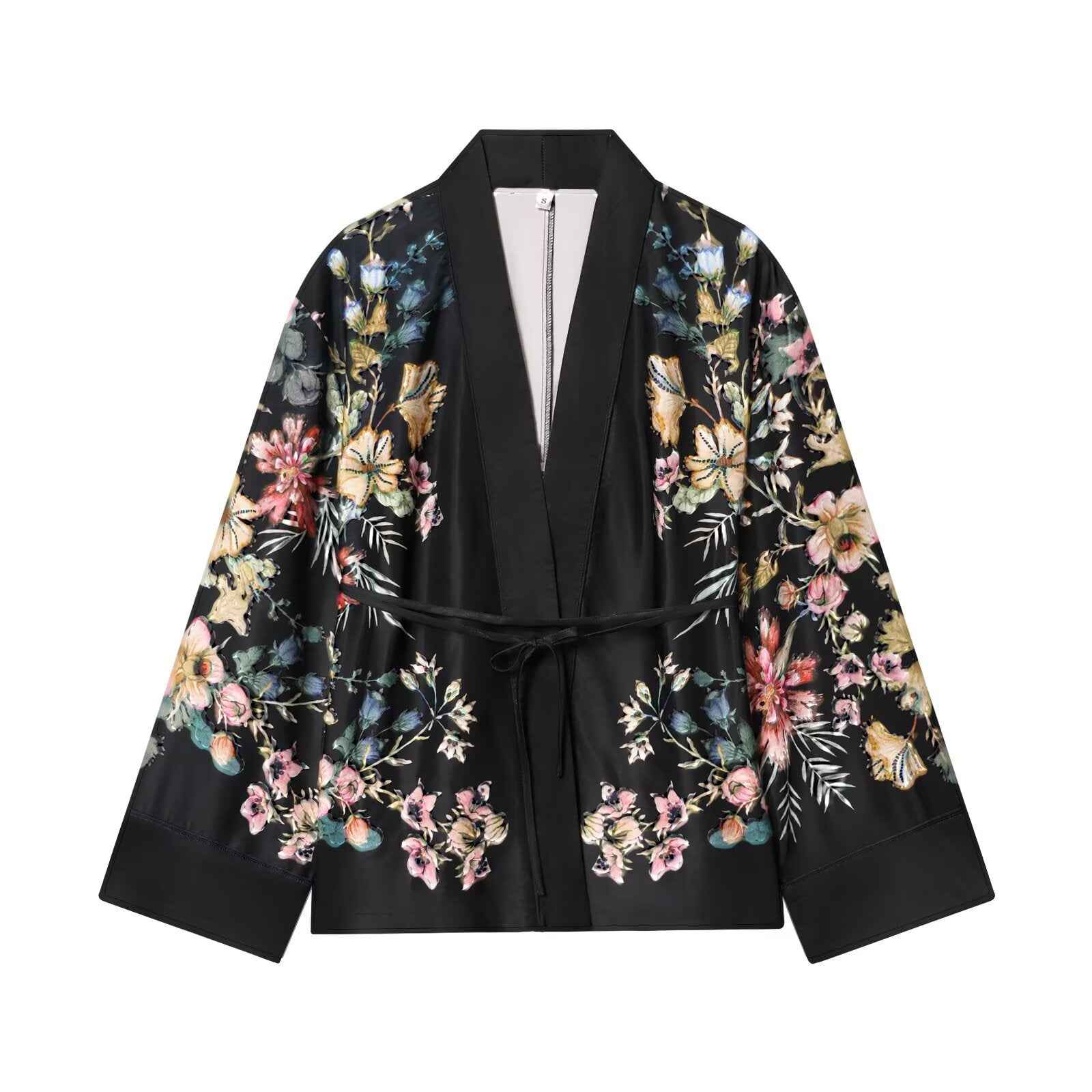 Wrap up casual jacket elastic waistband pants set