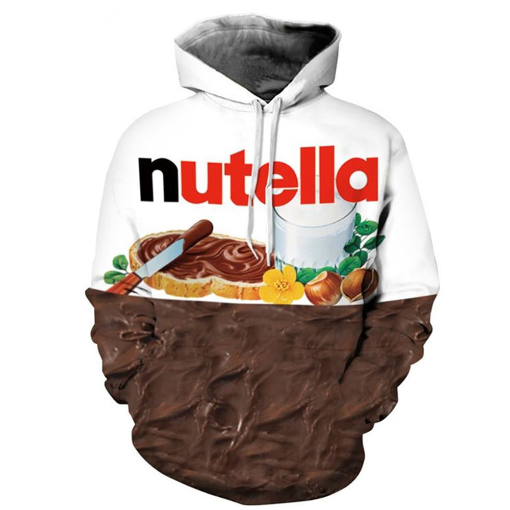 Nutella Pattern Men Women Hoodies Couples Casual Style 3d Print Hoodies
