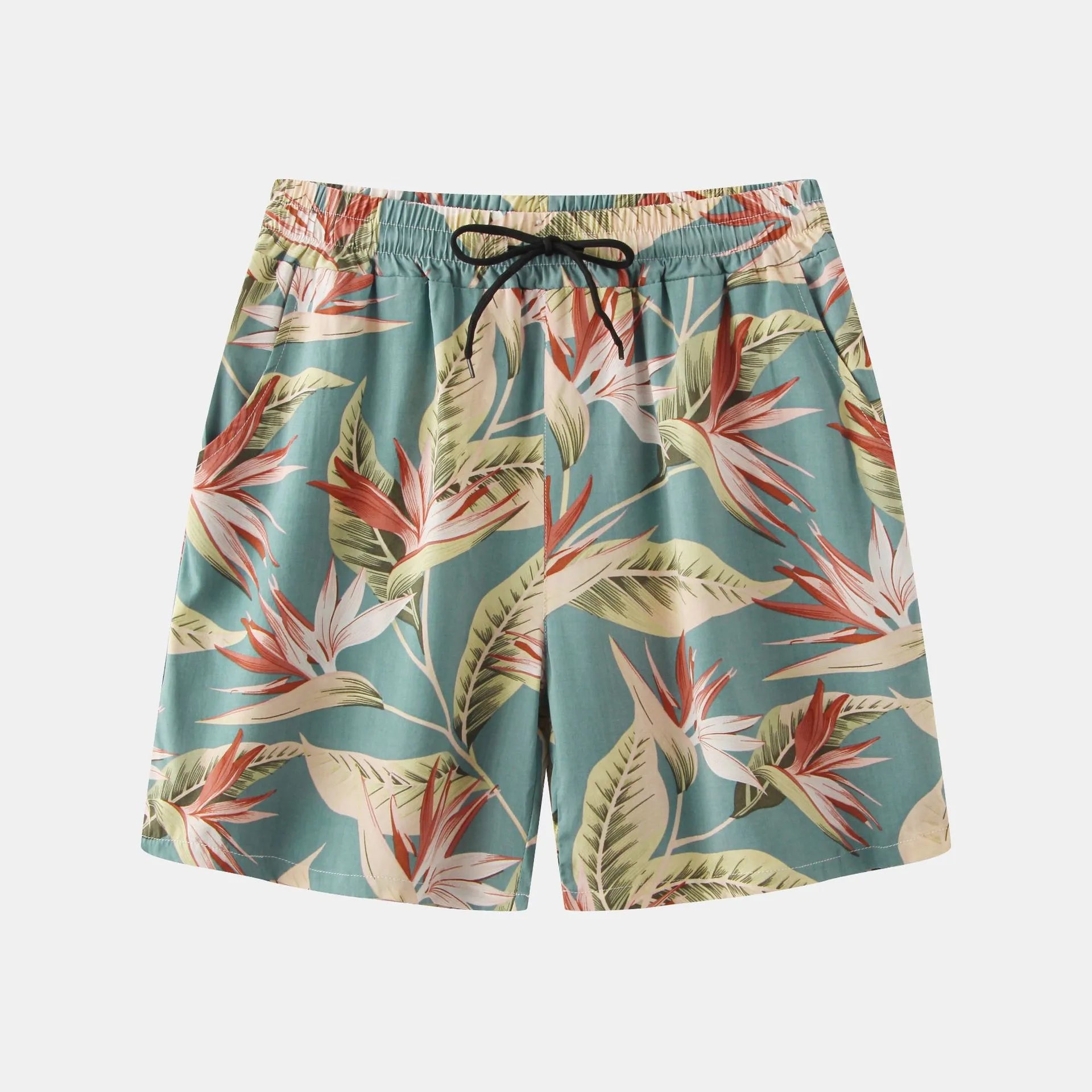 Floral Print Elastic Waist Casual Shorts for men.