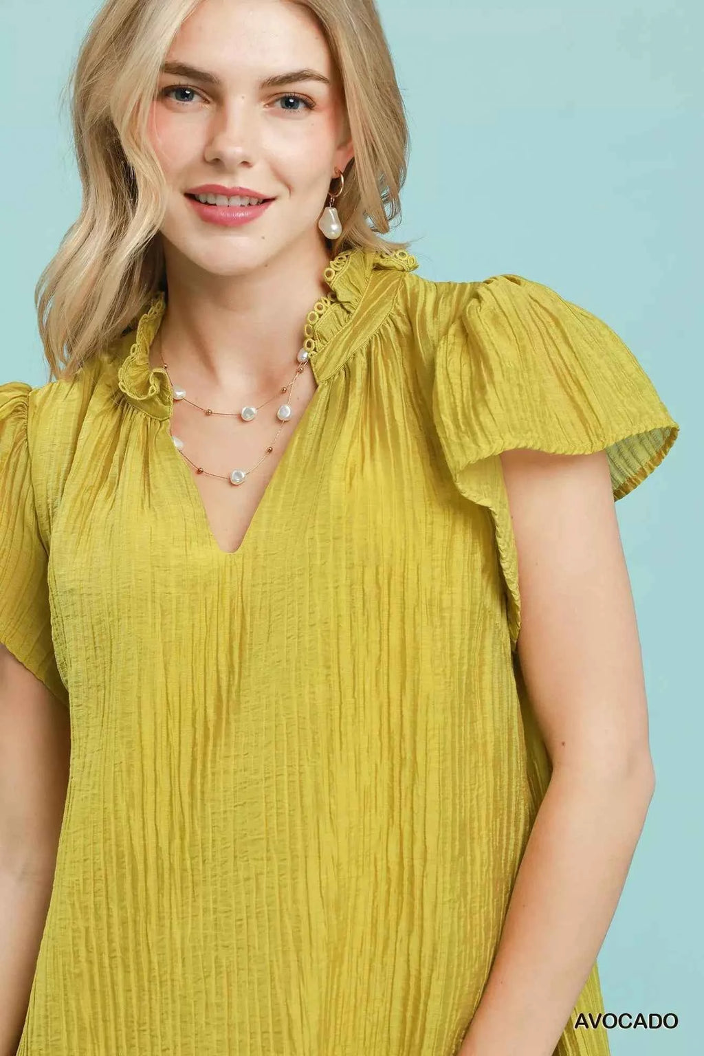 Umgee Textured Ruffle Hem Mini Dress