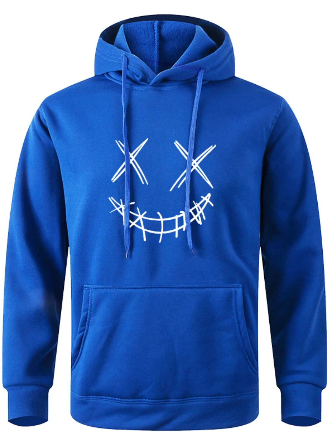 Men's Full Size Drawstring Graphic Long Sleeve Hoodie Plus Size.