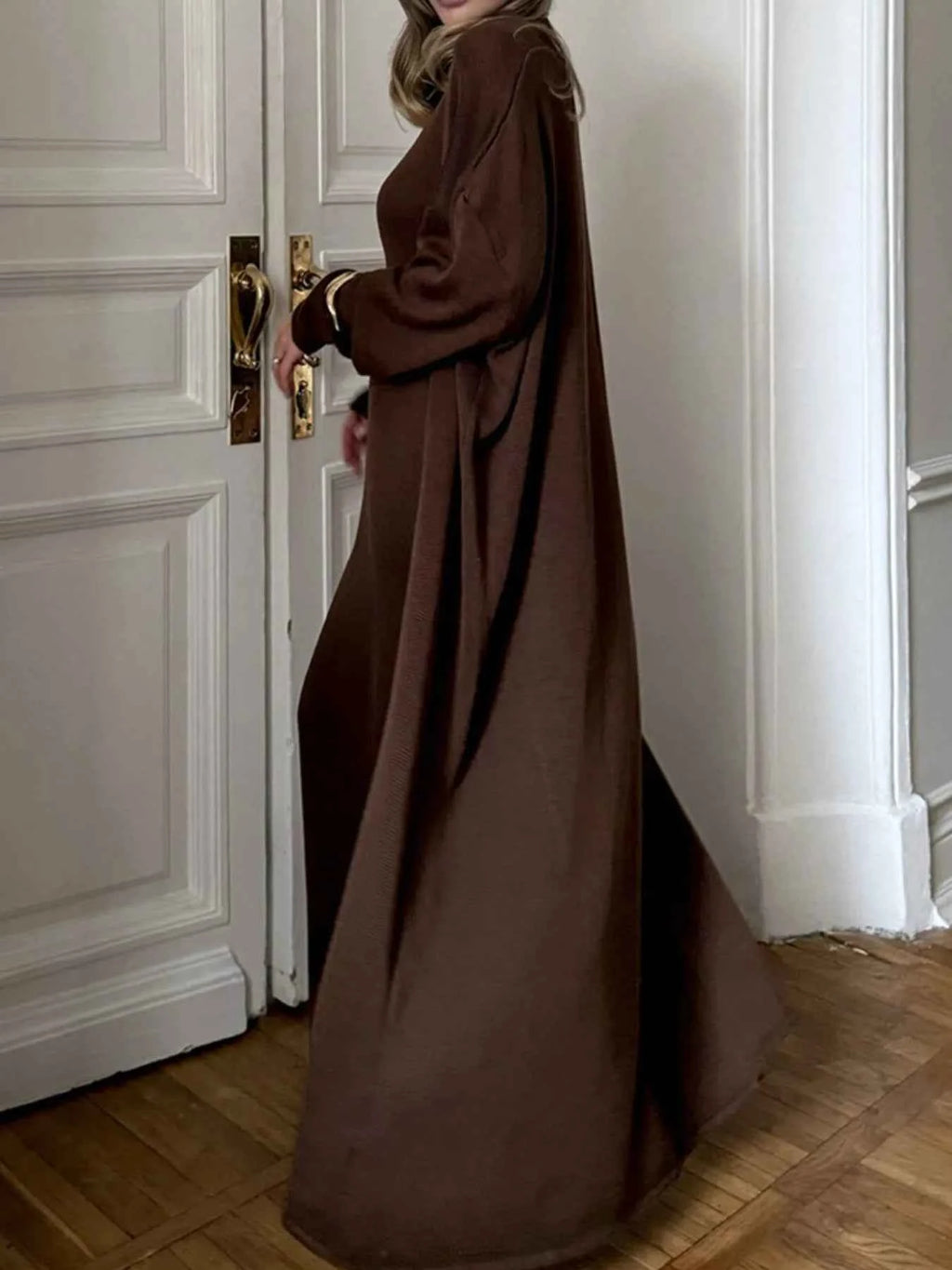 V-Neck Knit Dress and Cardigan Sweater Set