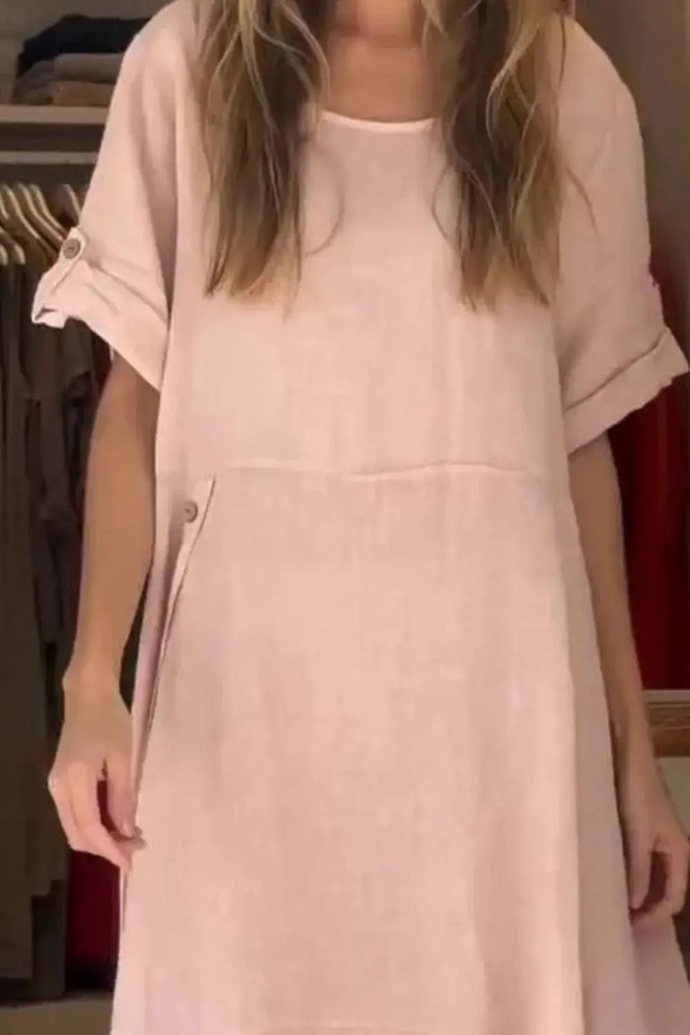 Full Size Relaxed Fit Short Sleeves Dress Plus Size.