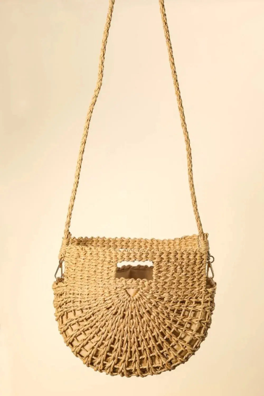 Fame Braided Semi Circle Tote Bag.