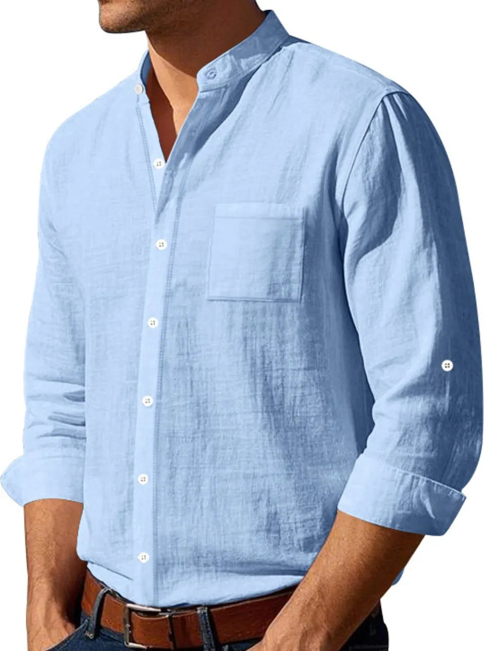 Men's Full Size Button Down Long Sleeve Shirt Plus Size.