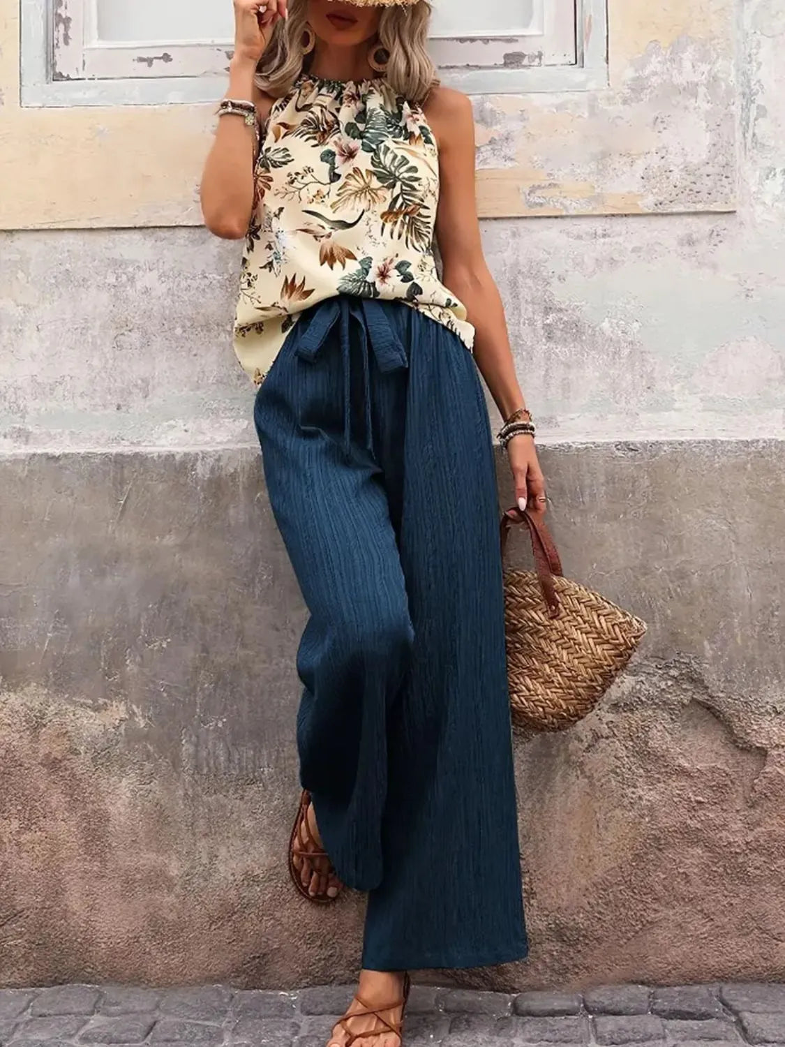 Tank Top and Wide Leg Pants Set - CHIC TB