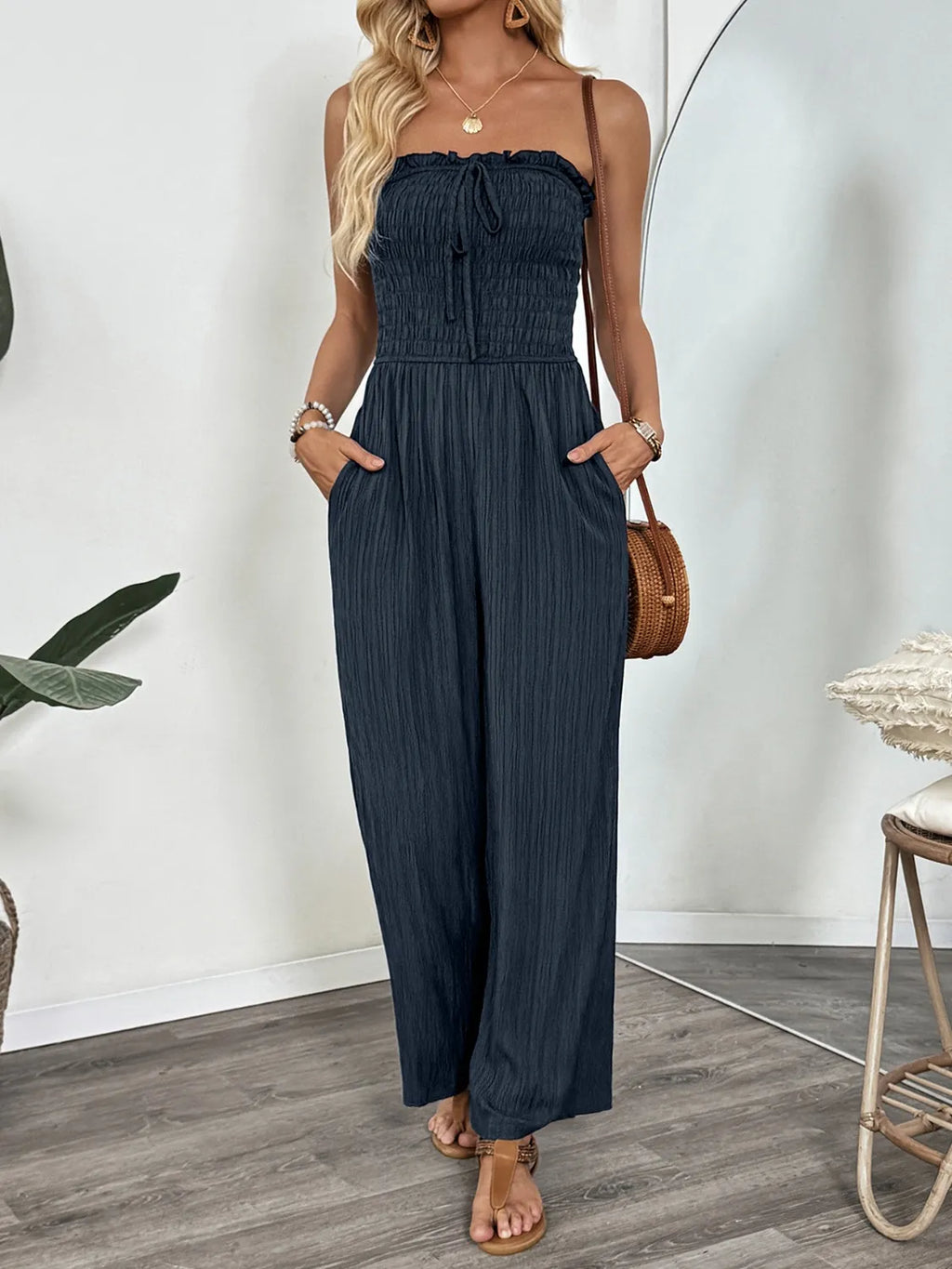 Tube Wide Leg Jumpsuit.