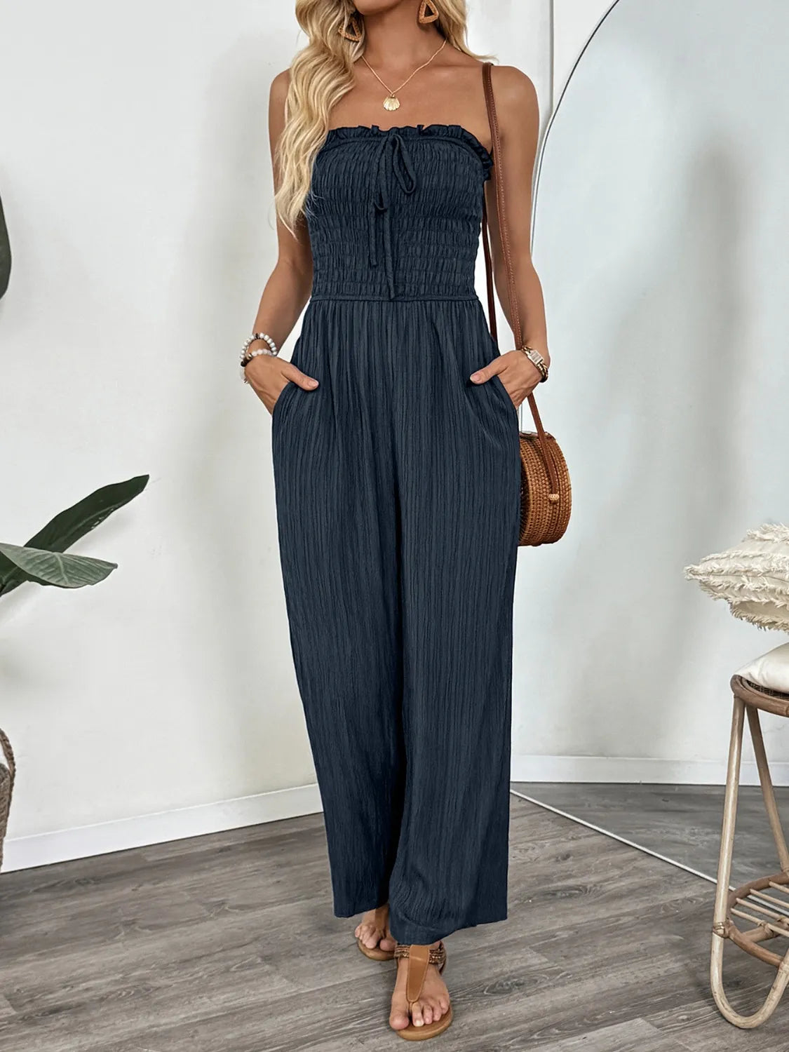 Tube Wide Leg Jumpsuit.