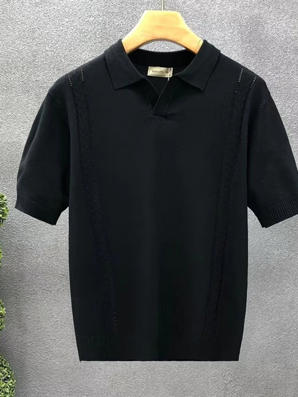 Men's Detail Short Sleeve Polo Plus Size.