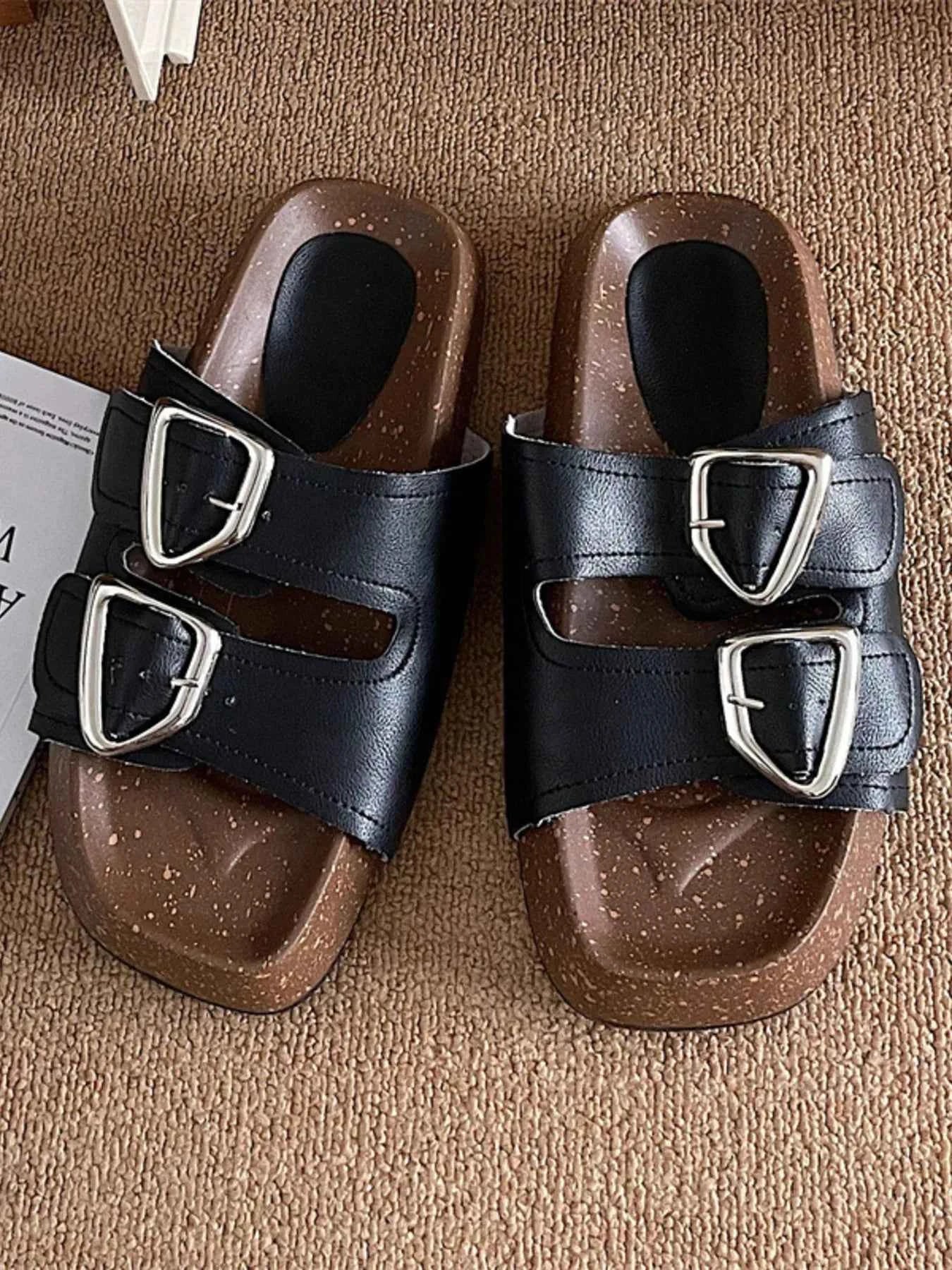 Double Buckle Comfort Sandals.