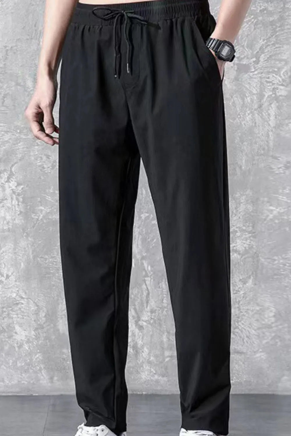 Men's Plus Size Drawstring Pants with Pockets.
