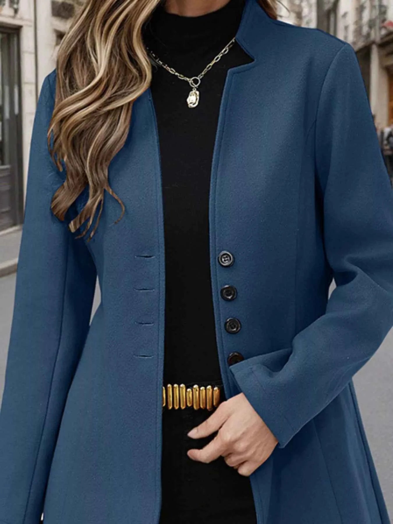 Button Up Long Sleeve Coat.