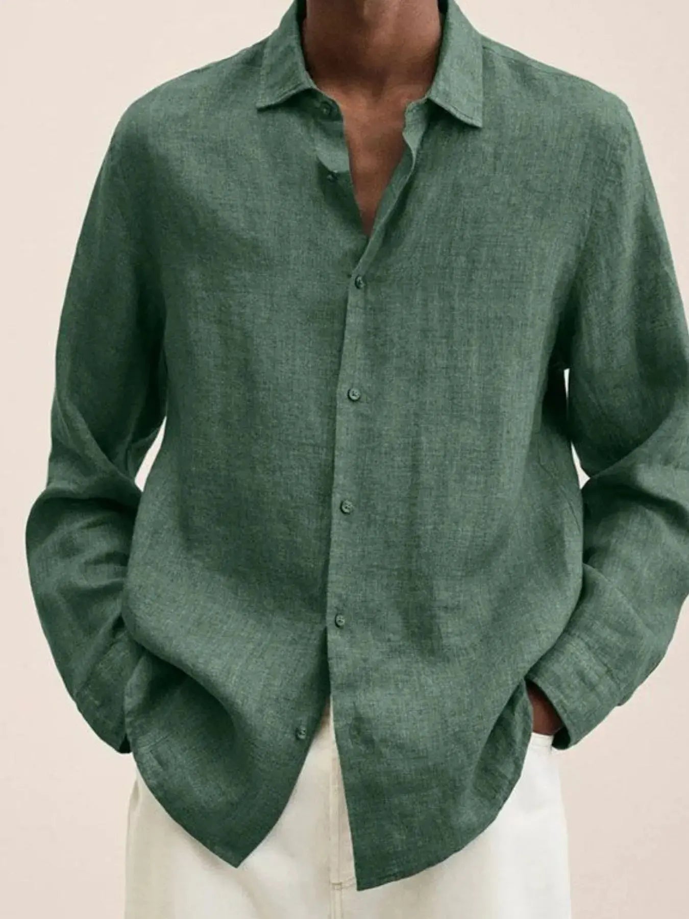 Men's Full Size Button-Down Long Sleeve Shirt Plus Size.