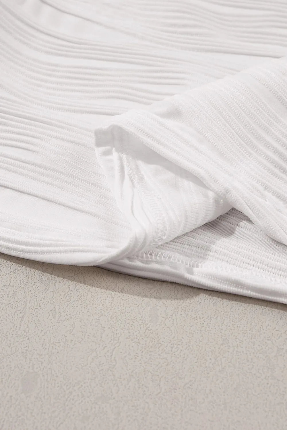 Ruffled Round Neck Textured Top.