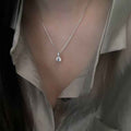 1 Carat Moissanite 925 Sterling Silver Pendant Necklace