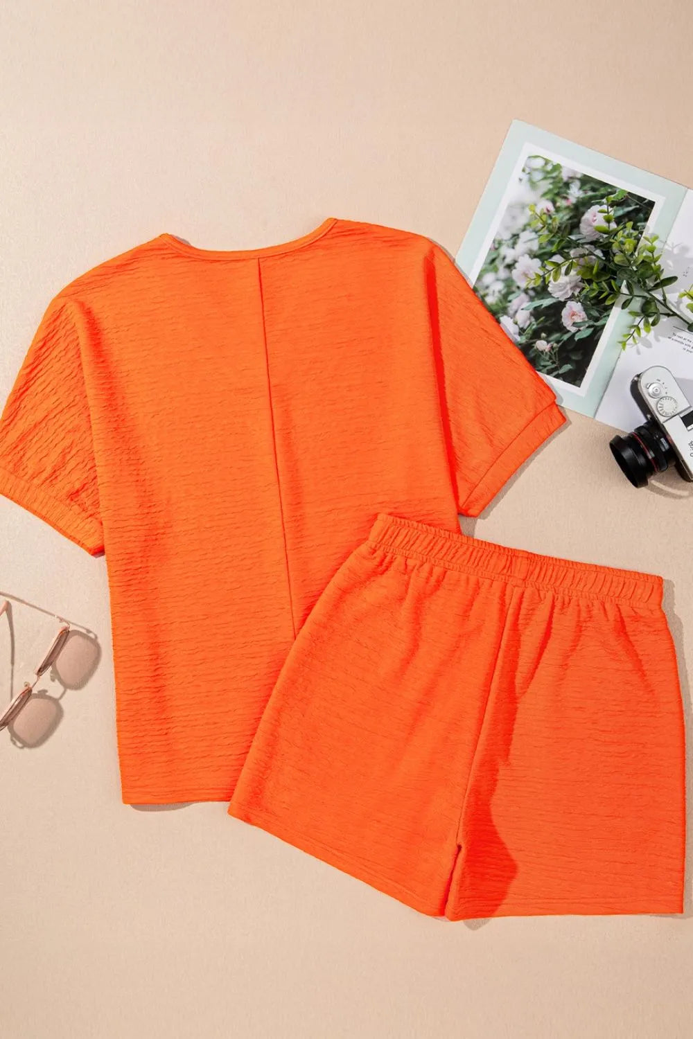 V Neck T Shirt and Shorts Set - CHIC TB
