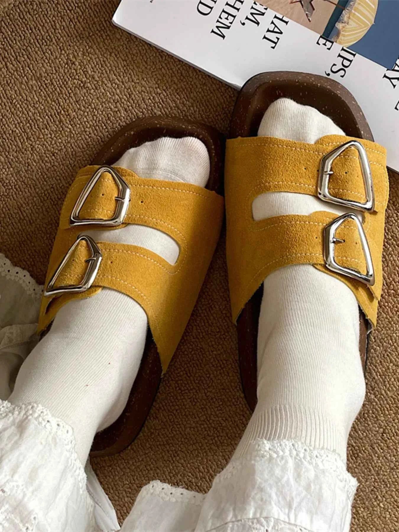 Double Buckle Comfort Sandals.