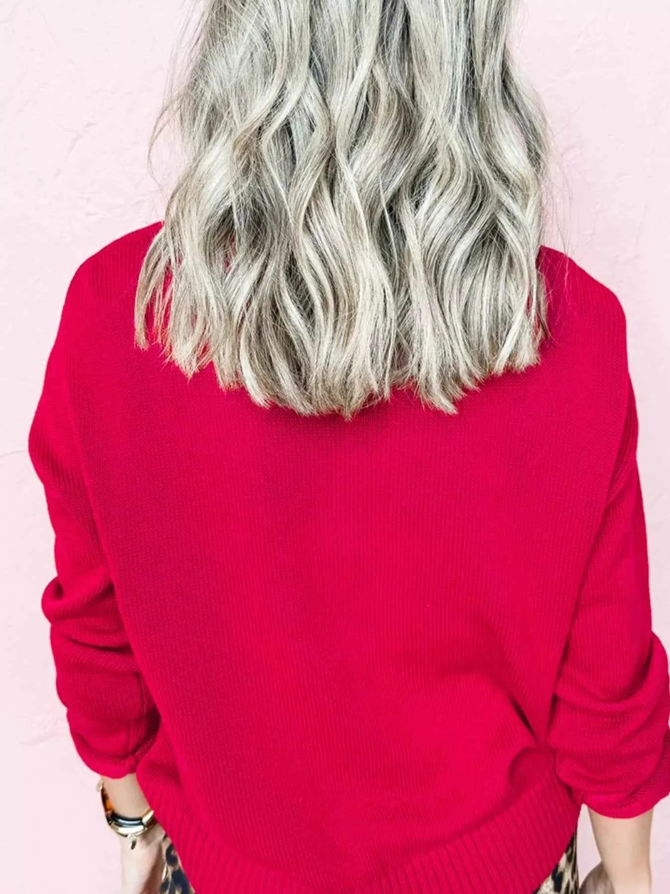 MERRY Letter Pattern Christmas Baggy Sweater