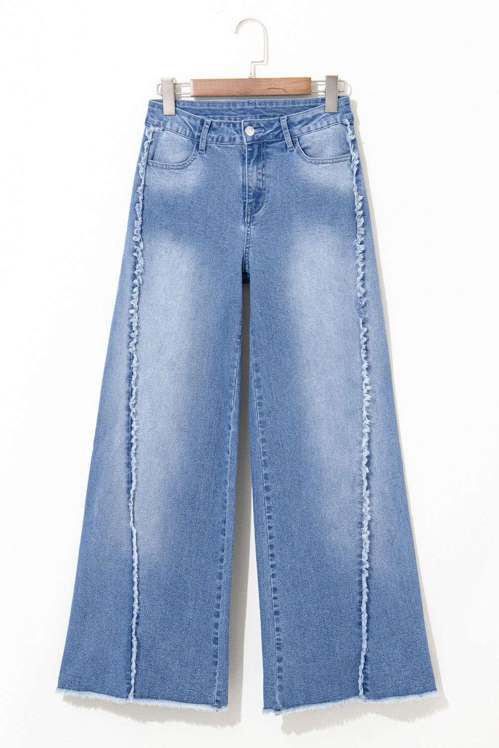 Beau Blue Vintage Stitching Raw Hem Flared Jeans Dear-Lover Dropshipping