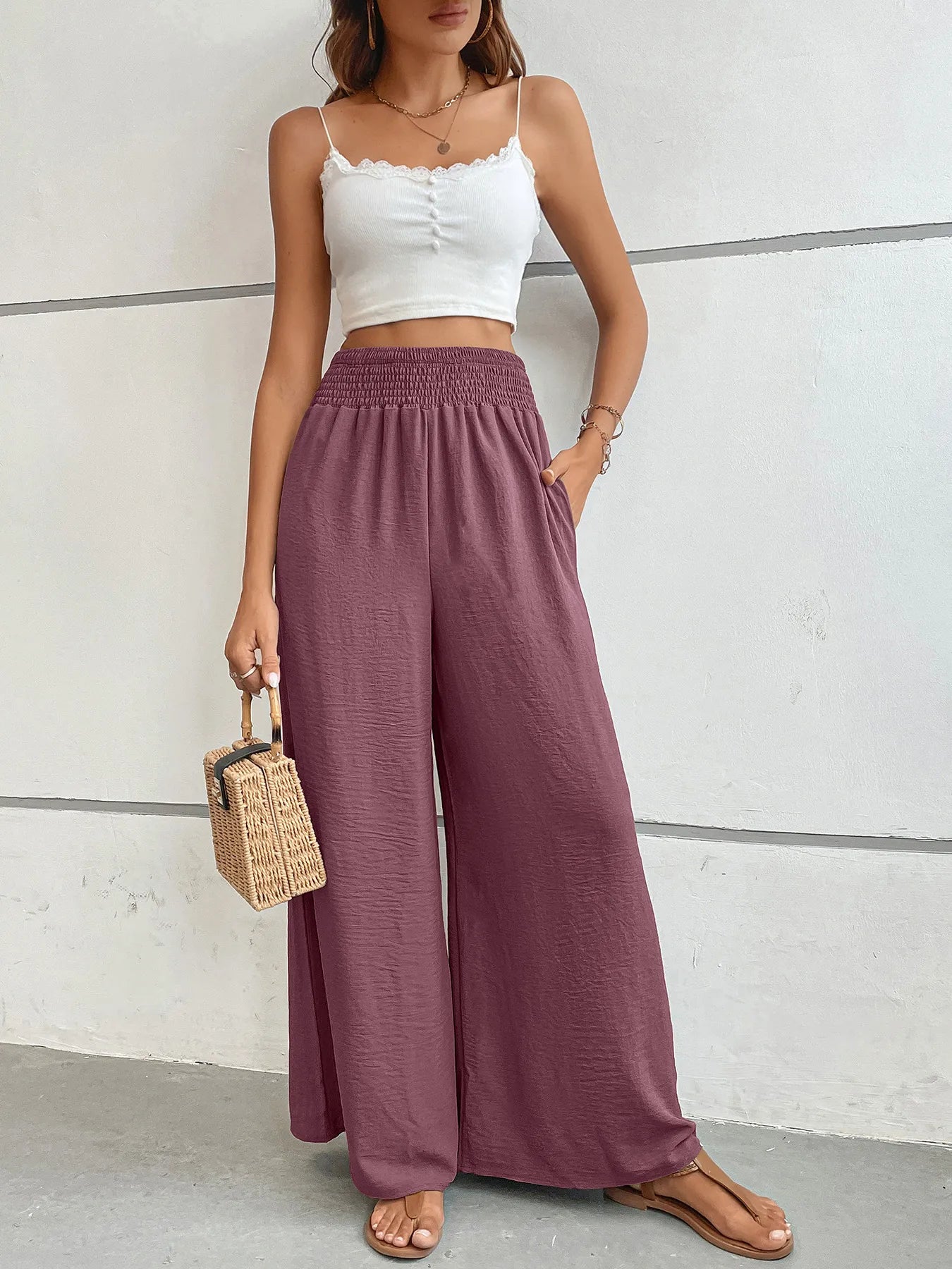 High-Waisted Wide Leg Pants.