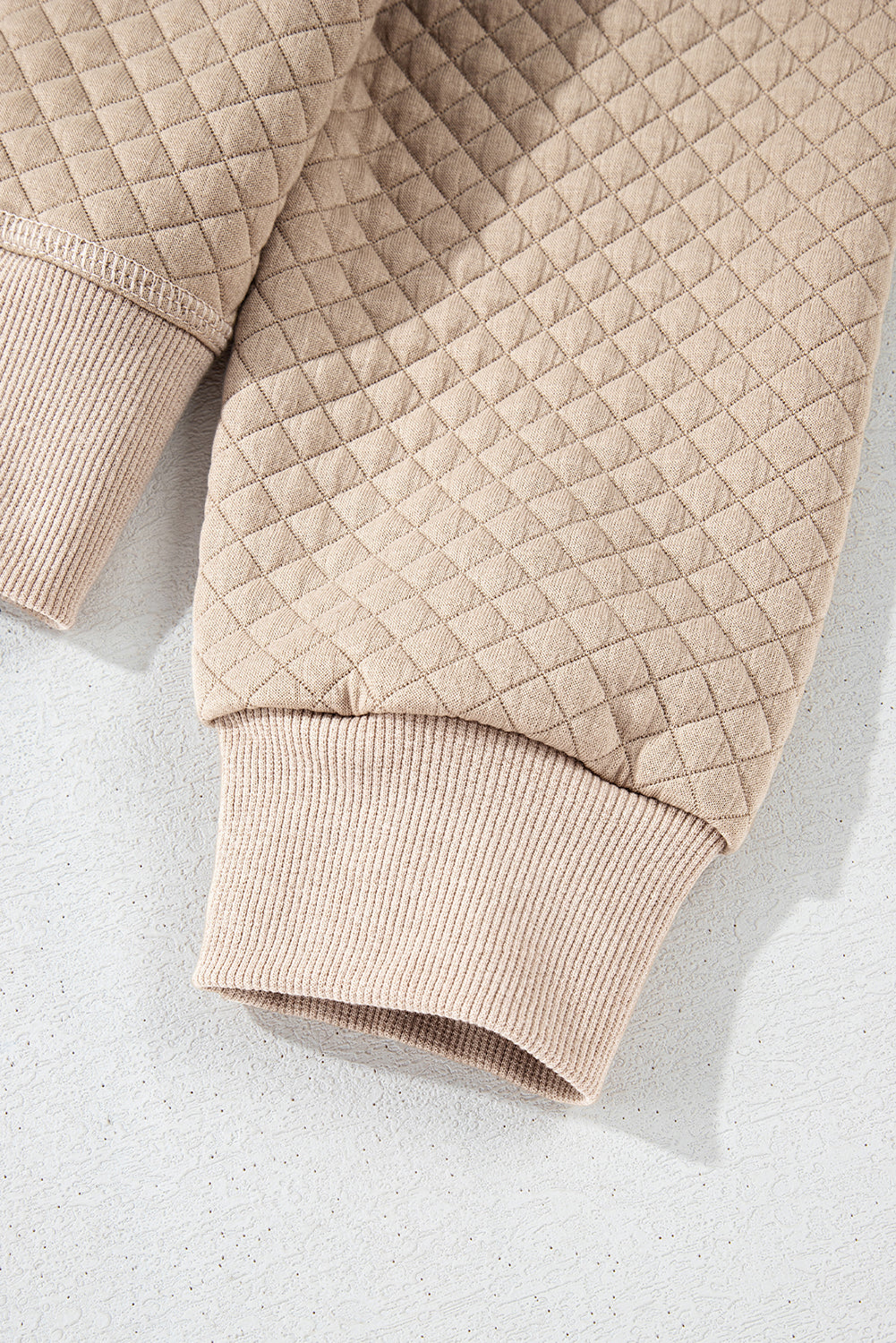 Parchment Solid Color Quilted Long Sleeve Top and Shorts Set Dear-Lover Dropshipping