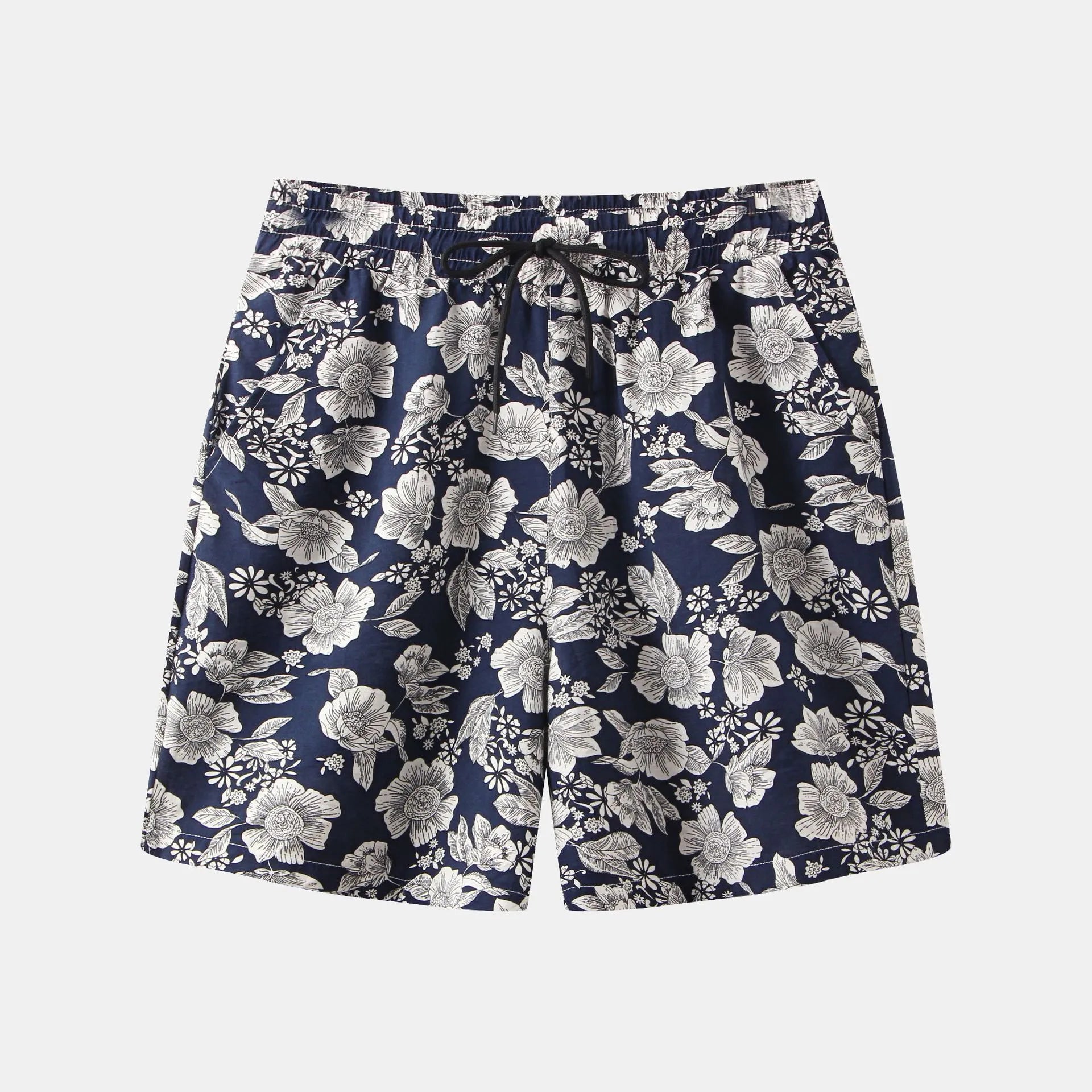 Floral Print Elastic Waist Casual Shorts for men.