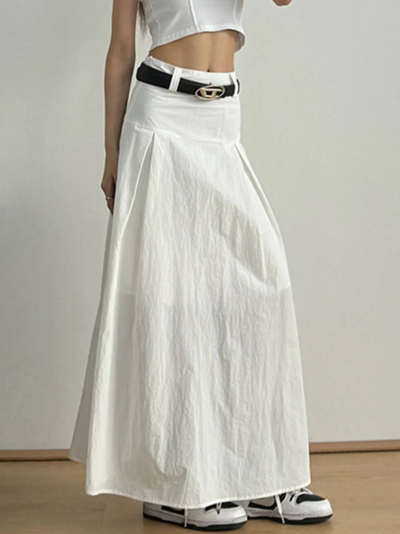 High Waist A-Line Maxi women Skirt.