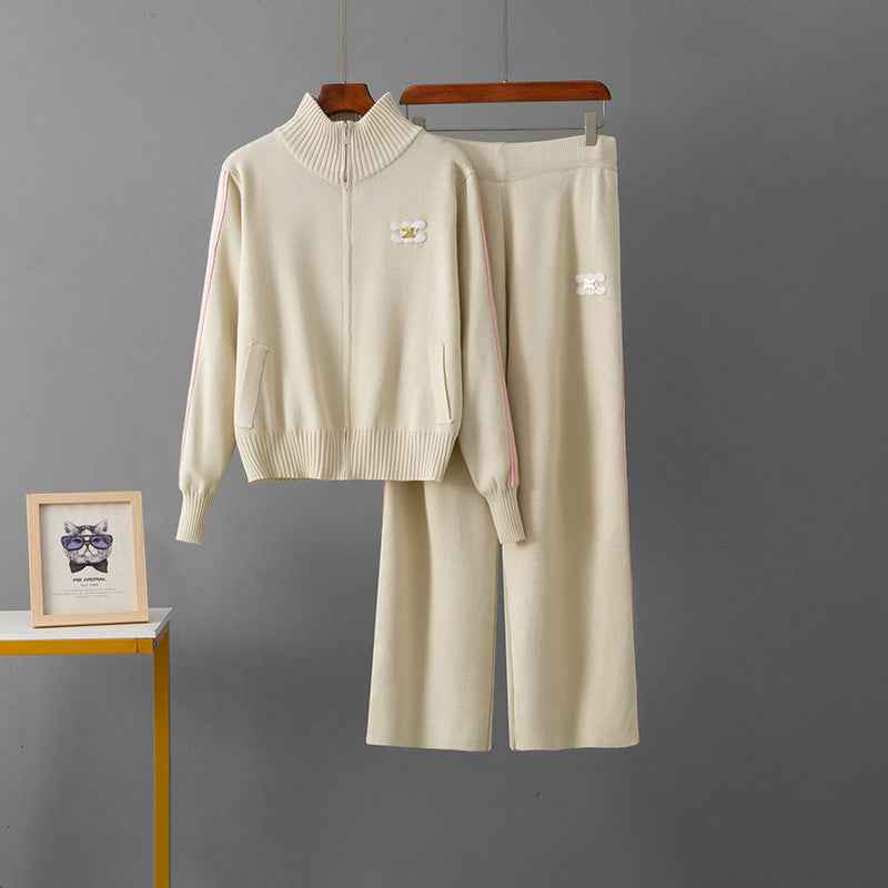 Sports suit women's zipper hoodie two-piece set