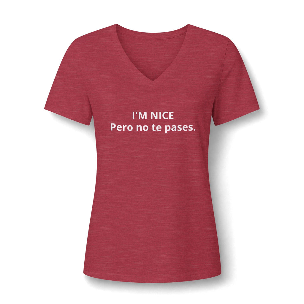 Women's Relaxed Heather CVC V-Neck Tee Printify