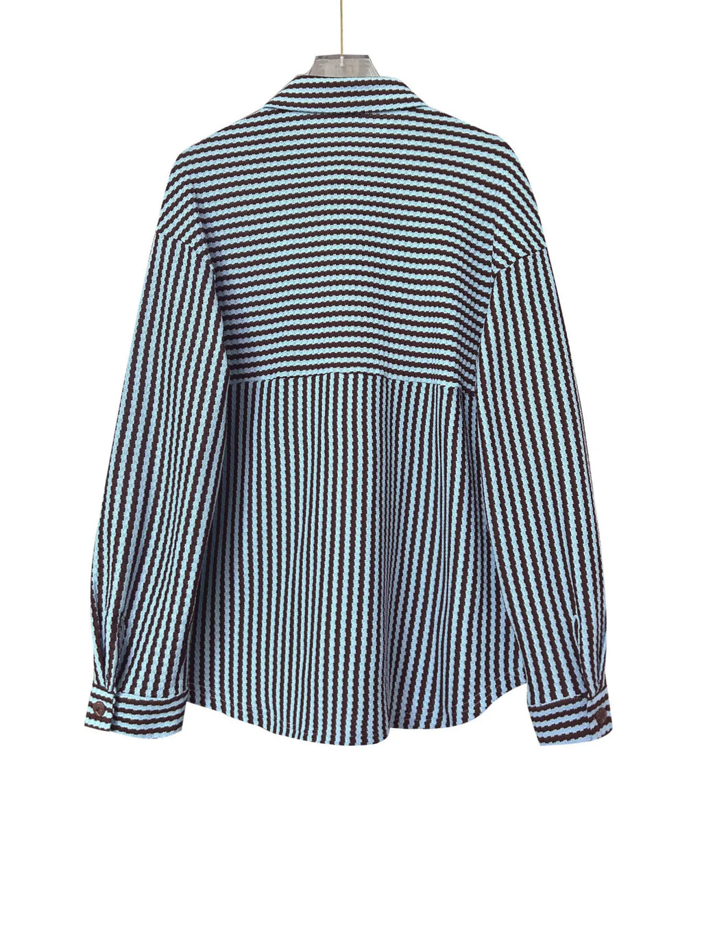 Striped Button-Down Casual Shirt.