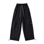 Elastic high waisted loose slimming drawstring ankle tied casual pants