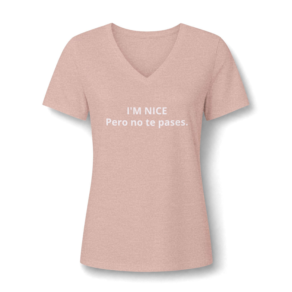 Women's Relaxed Heather CVC V-Neck Tee Printify