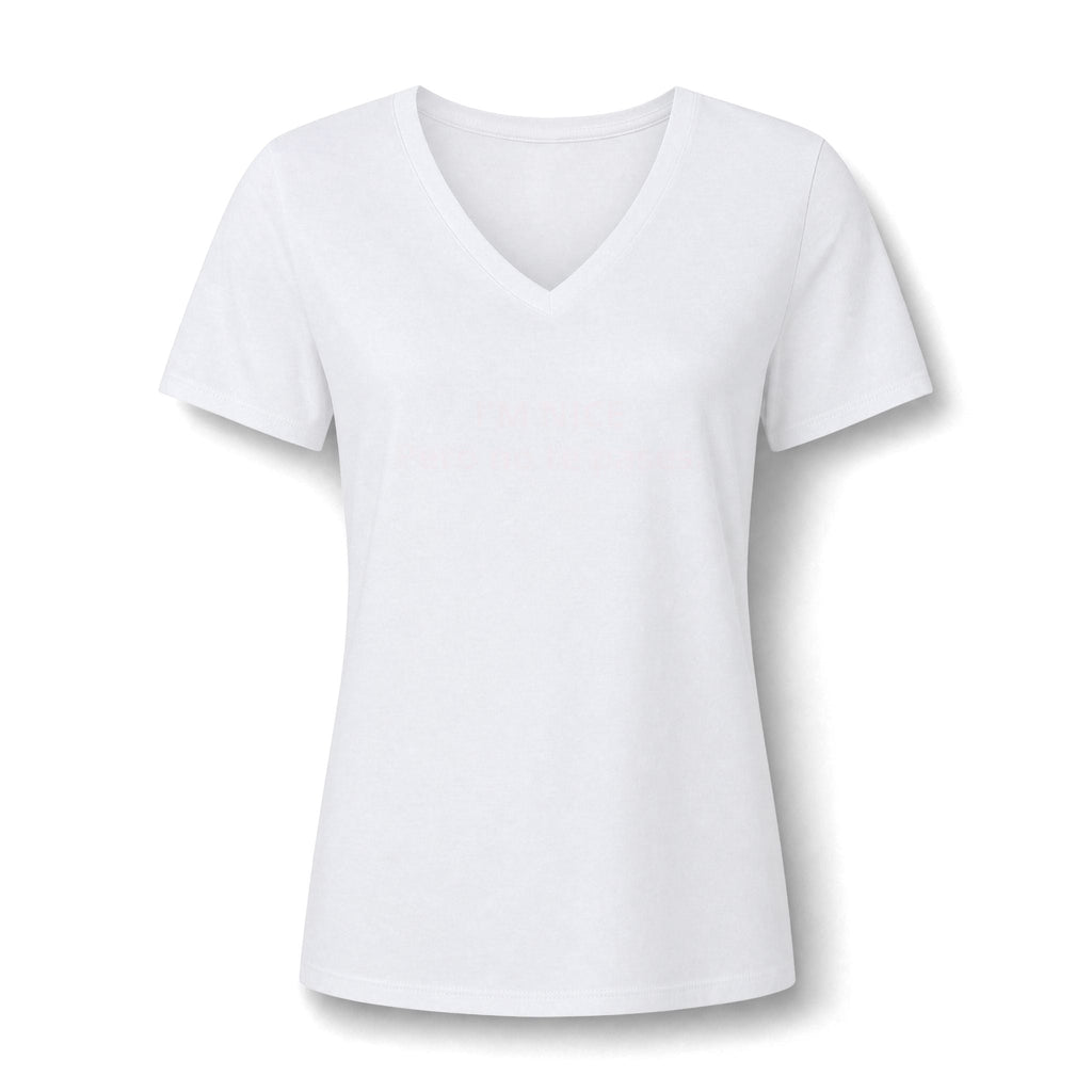Women's Relaxed Heather CVC V-Neck Tee Printify