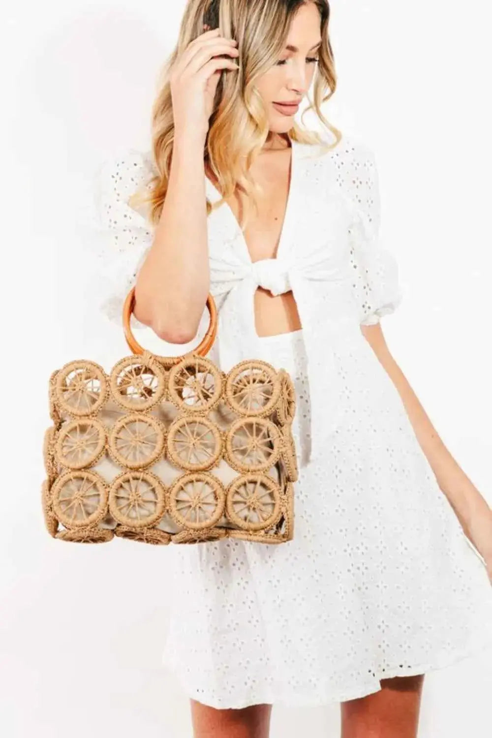 Braided Wheels women Handbag.