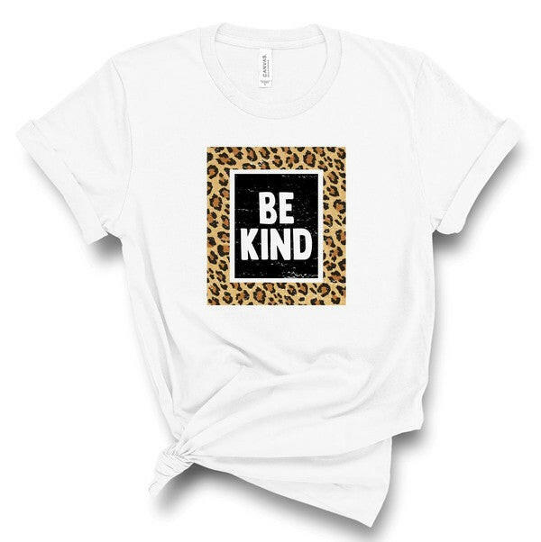 Be Kind Leopard Graphic Tee.