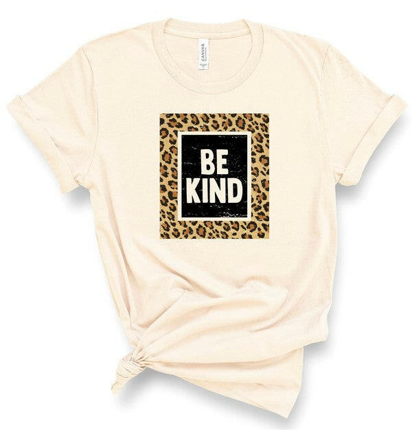 Be Kind Leopard Graphic Tee.