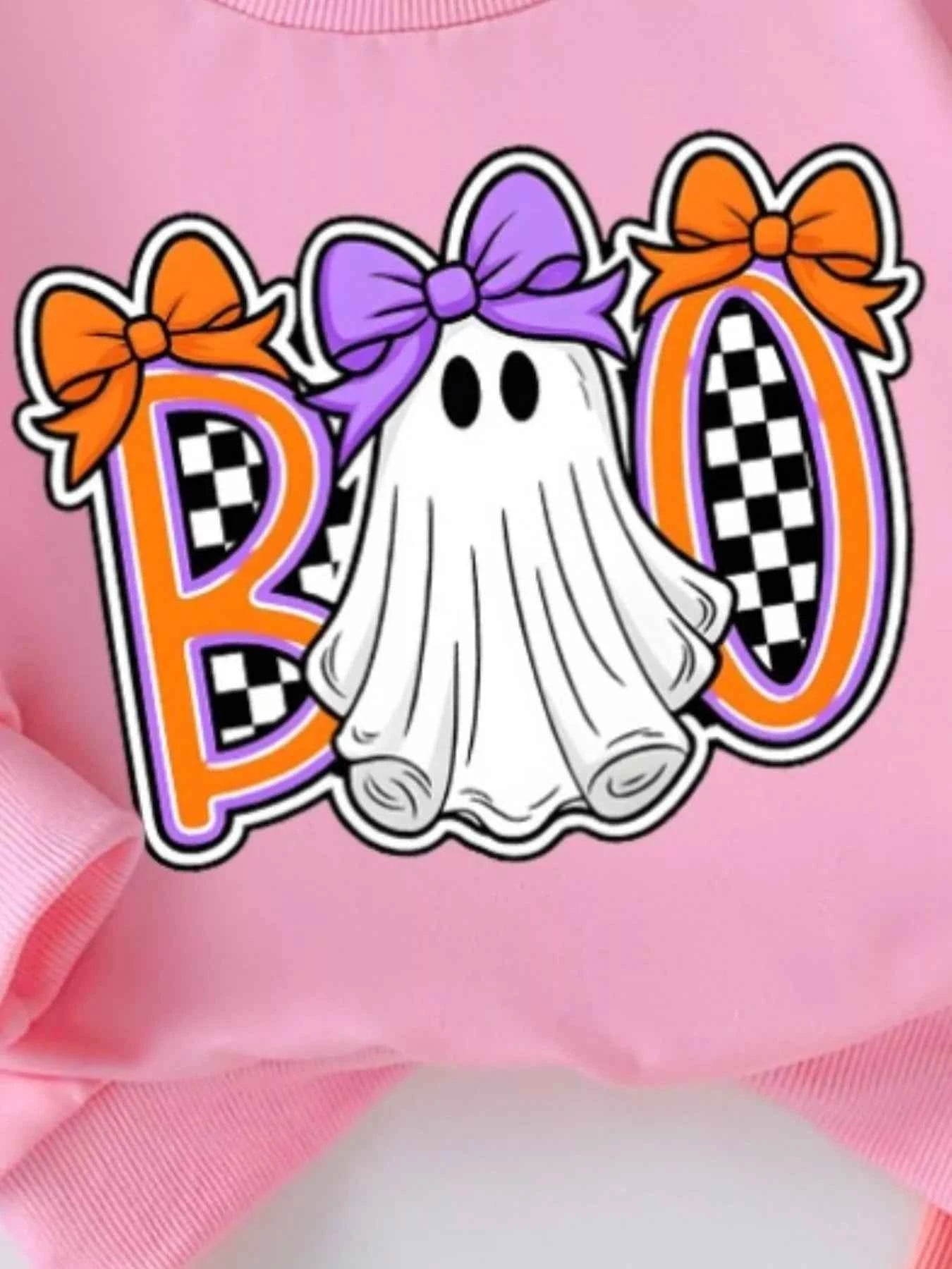 Children's Halloween Graphic Sweatshirt and Flare Pants Set