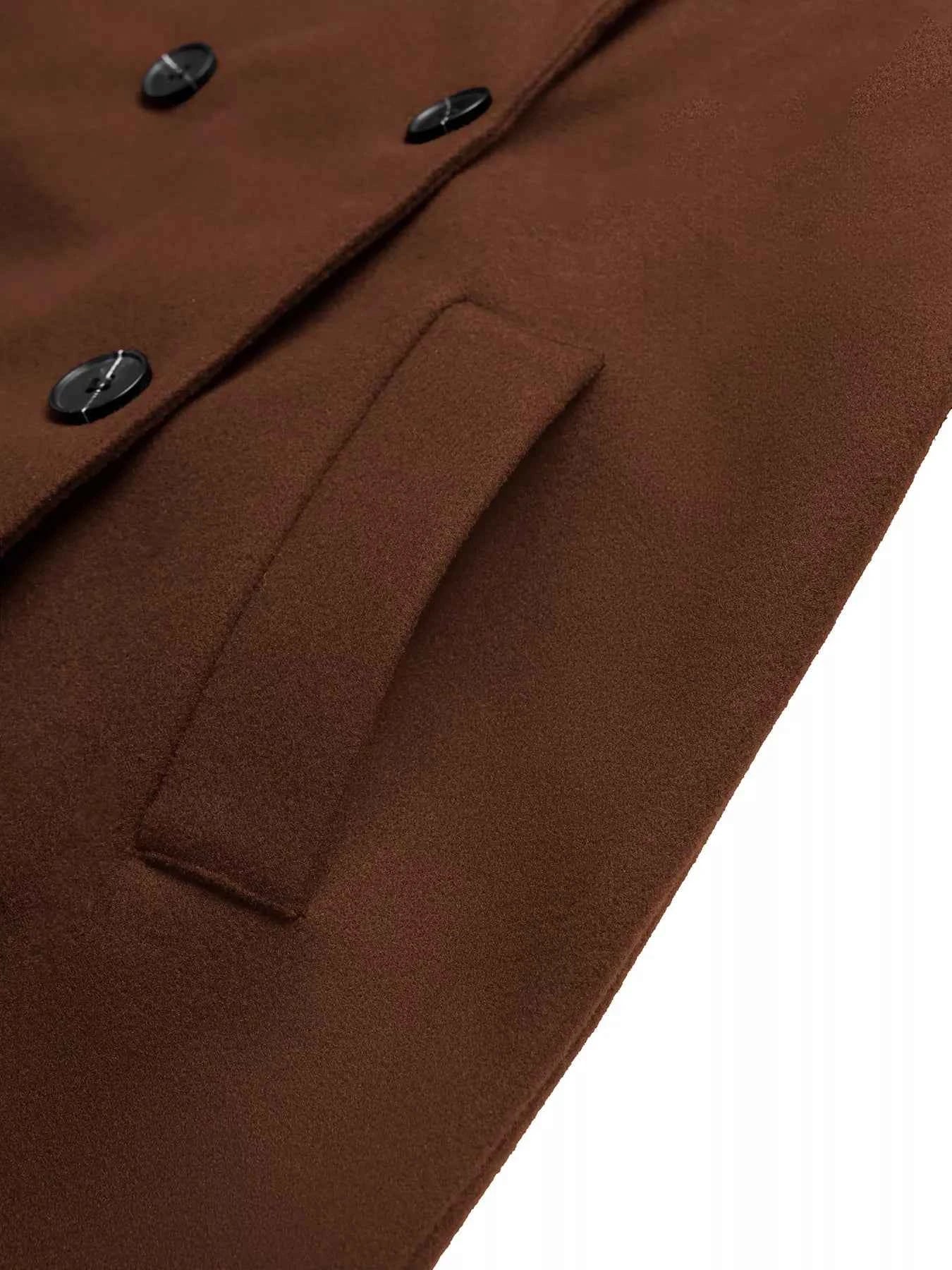 Lapel Collar Belted Wool Blend Coat