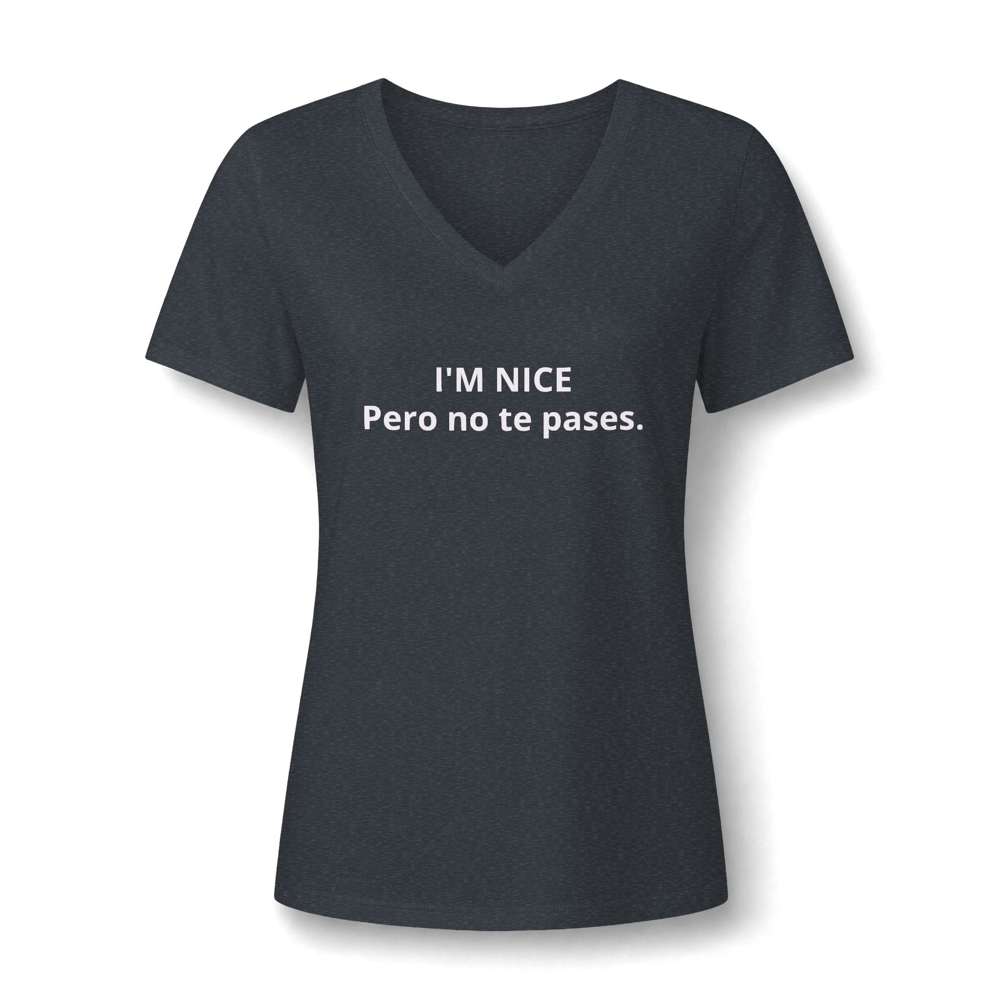 Women's Relaxed Heather CVC V-Neck Tee Printify