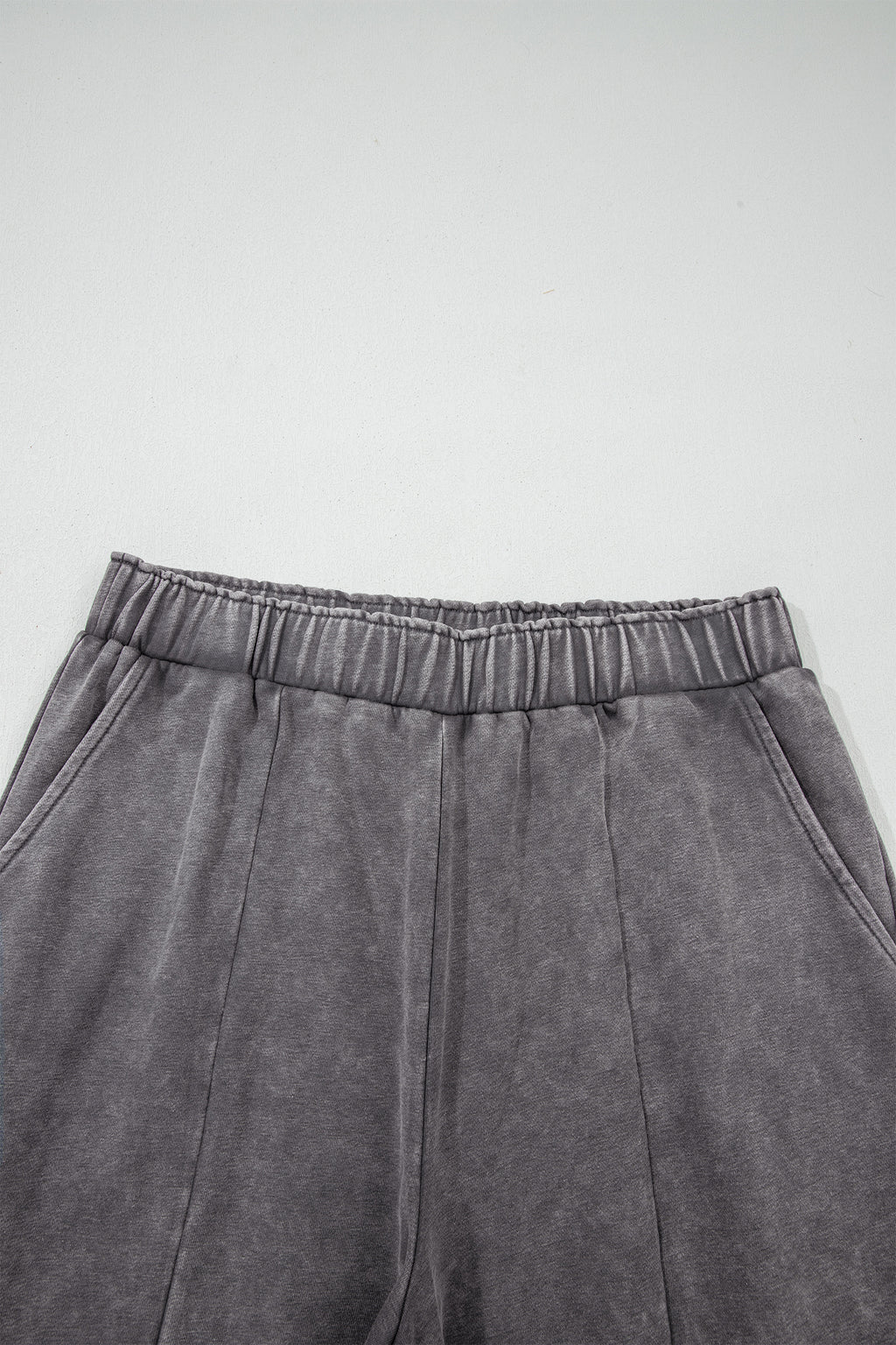 Dark Grey Mineral Wash Leopard Patchwork Loose Pants