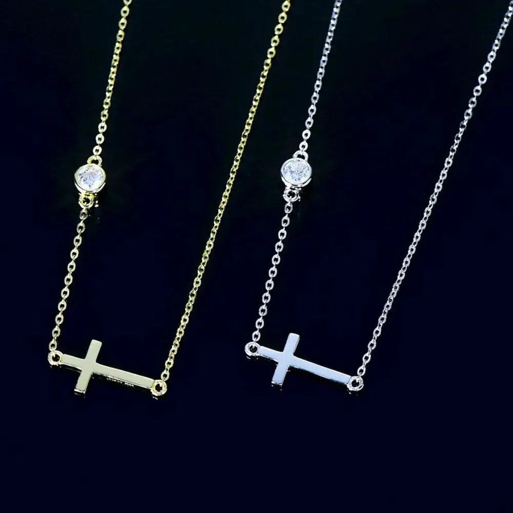 Cross 925 Sterling Silver Moissanite Necklace.