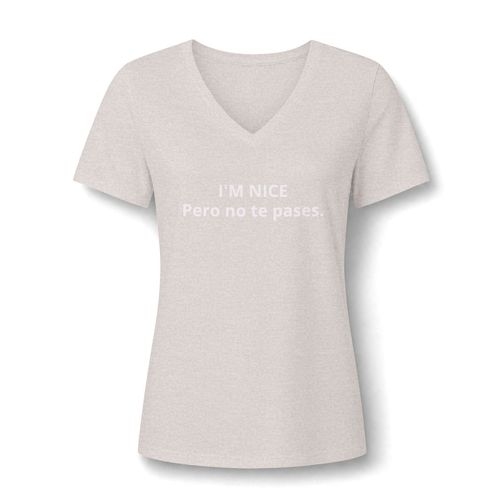 Women's Relaxed Heather CVC V-Neck Tee Printify