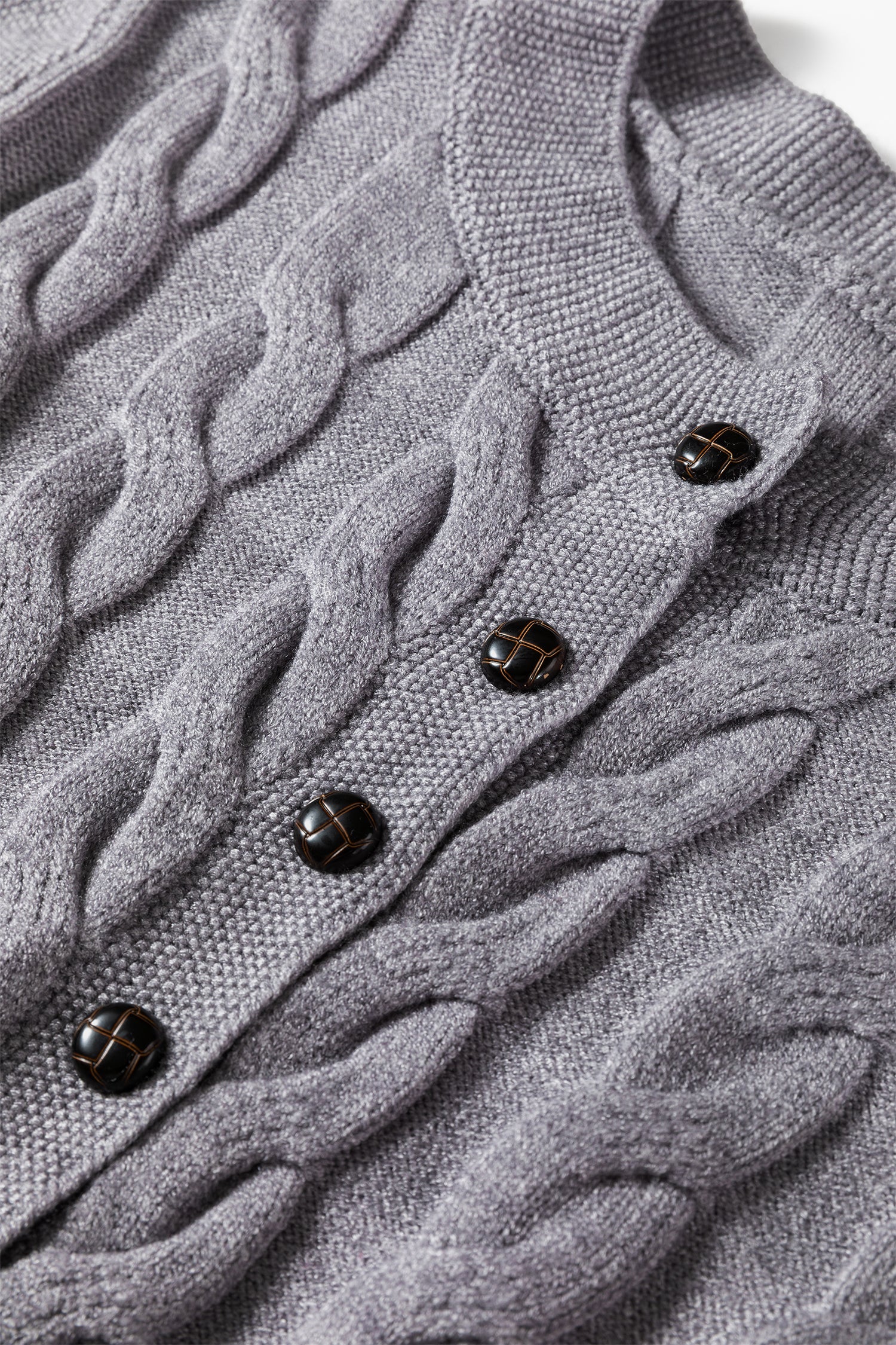 High Cable Knit Cardigan Sweater