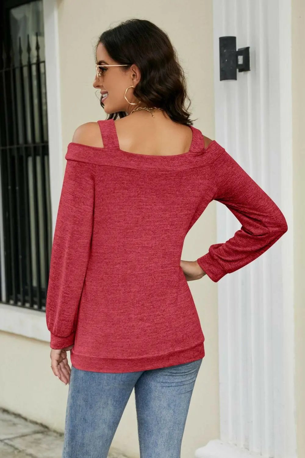 Cutout Cold-Shoulder Top.