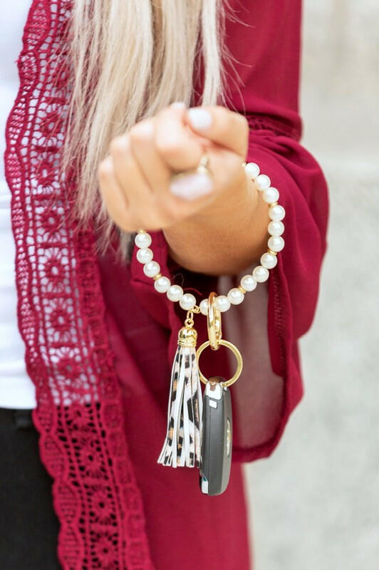 Pearl Key Ring Bracelet.