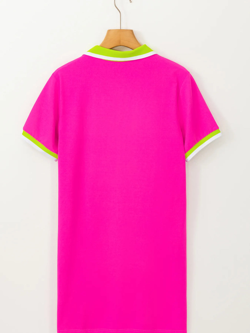 Contrast Trim Short Sleeve T-shirt Dress.